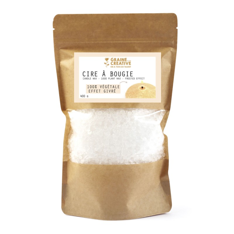 Cire à bougie "effet givré" 100% végétale, sachet de 400gr
