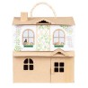 Maison de poupéé en papier maché - 25x24x27 cm