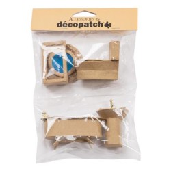 Set de 6 miniatures Salle de bain en papier mâché