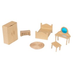 Set de 6 miniatures Chambre en papier mâché