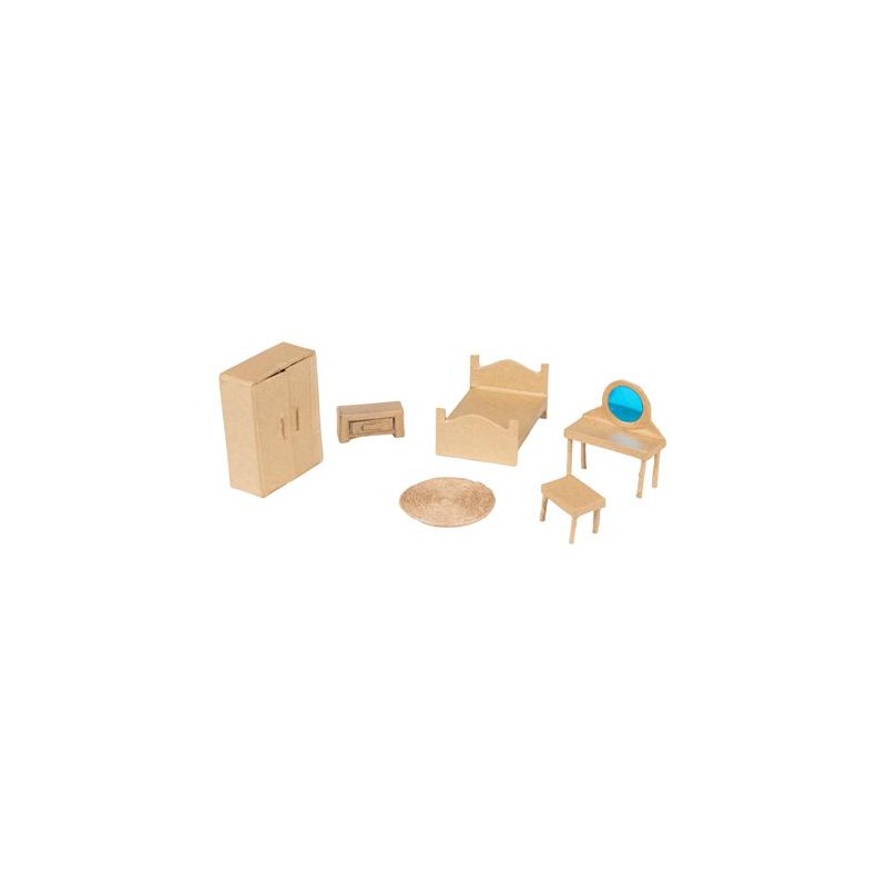 Set de 6 miniatures Chambre en papier mâché