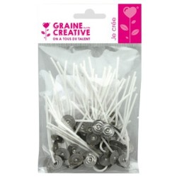 Mèches à bougie sur pied hauteur 7cm x50pcs