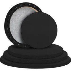 Châssis rond entoilé en coton noir moyen
