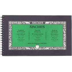 Carnet de voyage spiralé Arches grain fin 300 g/m², 15 fls 15x23 cm