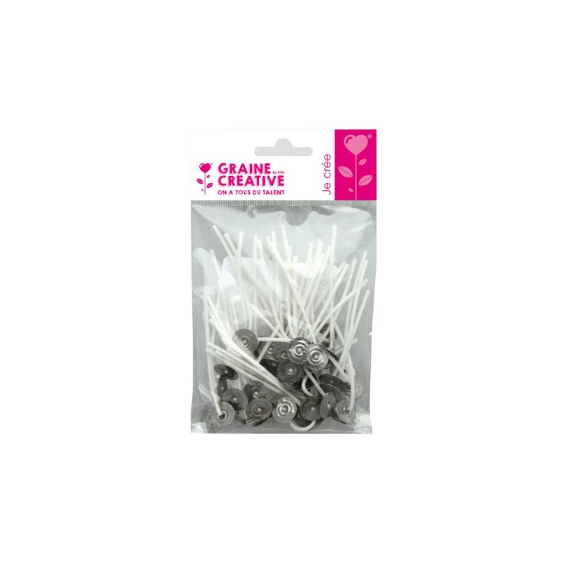 Mèches de bougie sur pieds h.7cm x50pcs