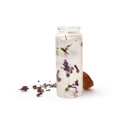 Gel bougie cristal transparent, pot 800gr + 8 mèches