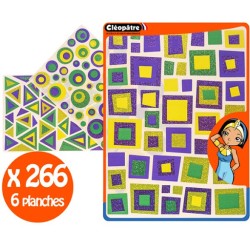Gommettes artistiques holographiques 3 formes et 2 couleurs x266 pcs
