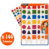 Gommettes Géométriques 6 formes et 8 couleurs x144 pcs