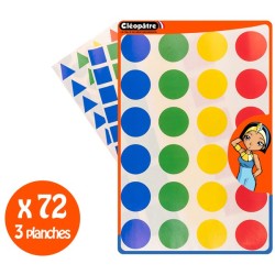 Gommettes Géométriques 3 formes et 4 couleurs x72 pcs