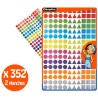 Gommettes géométriques holographiques 3 formes et 8 couleurs x352 pcs