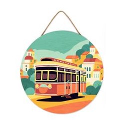 Peinture par numéros "Lisbonne" sur disque bois
