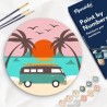 Peinture par numéros "Plage de Malibu" sur disque bois