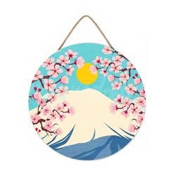 Peinture par numéros "Le Mont Fuji" sur disque bois