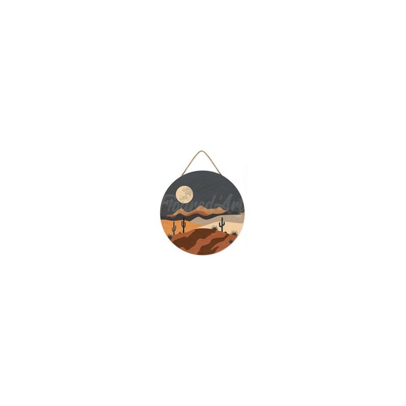 Peinture par numéros "Clair de Lune Désertique" sur disque bois