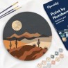 Peinture par numéros "Clair de Lune Désertique" sur disque bois