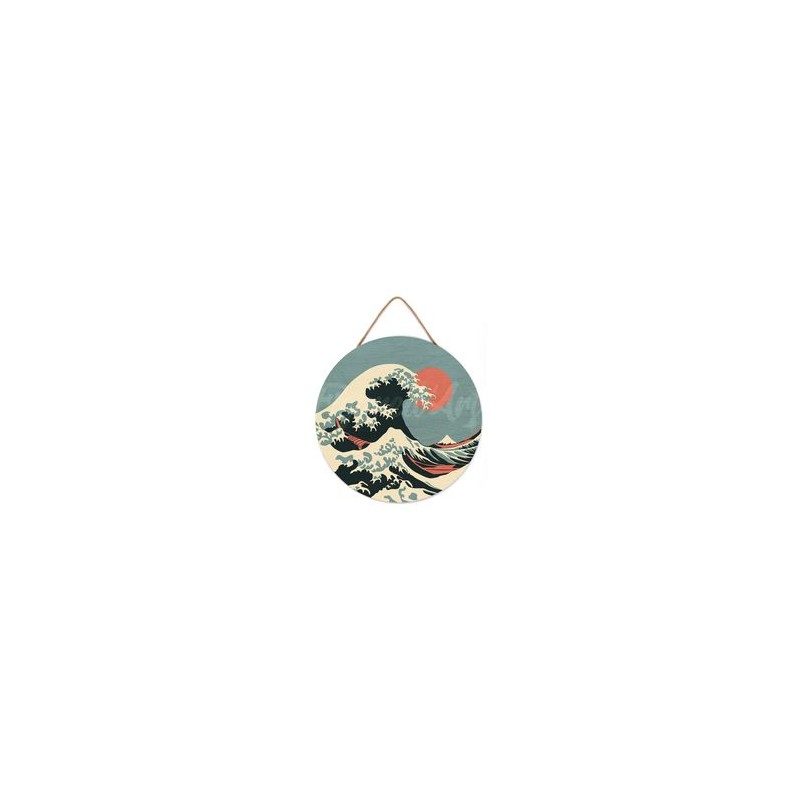 Peinture par numéros "La Grande Vague" sur disque bois