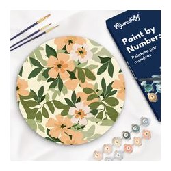 Peinture par numéros "Motif Floral" sur disque bois