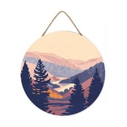 Peinture par numéros "Vallée d'Automne" sur disque bois