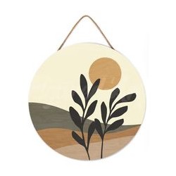 Peinture par numéros "Paysage et Plante" sur disque bois