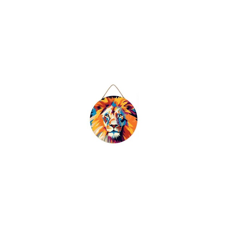 Peinture par numéros "Lion" sur disque bois
