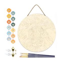 Peinture par numéros "Lion" sur disque bois