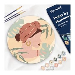 Peinture par numéros "Femme au Turban de Profil" sur disque bois