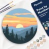 Peinture par numéros "Forêt de Pins" sur disque bois
