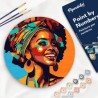 Peinture par numéros "Reine Africaine Pop Art" sur disque bois