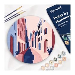 Peinture par numéros "Ruelle" sur disque bois
