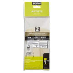 Pochette de 2 splaters manche court en soie beau blanc
