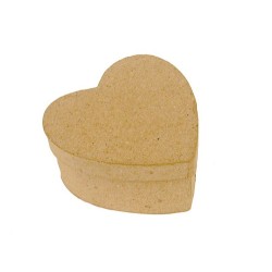 Set de 10 mini-boîtes Coeur en papier maché