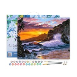 Peinture par numéros Falaise et Vagues sur châssis 40x50 cm