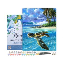 Peinture par numéros Tortue détendue sur châssis 40x50 cm