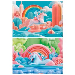 Puzzle Junior 2x48 pièces - Licornes magiques