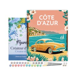 Peinture par numéros Affiche vintage Côte d'Azur sur châssis 40x50 cm