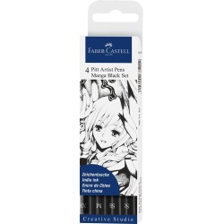 Set de 4 feutres Manga Black Pitt Artist Pen