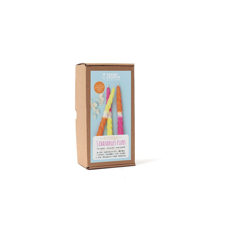 Kit DIY Bougies 3 Chandelles fluos