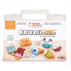 Mallette Kawaii Yummy Family en pâte polymère Fimo