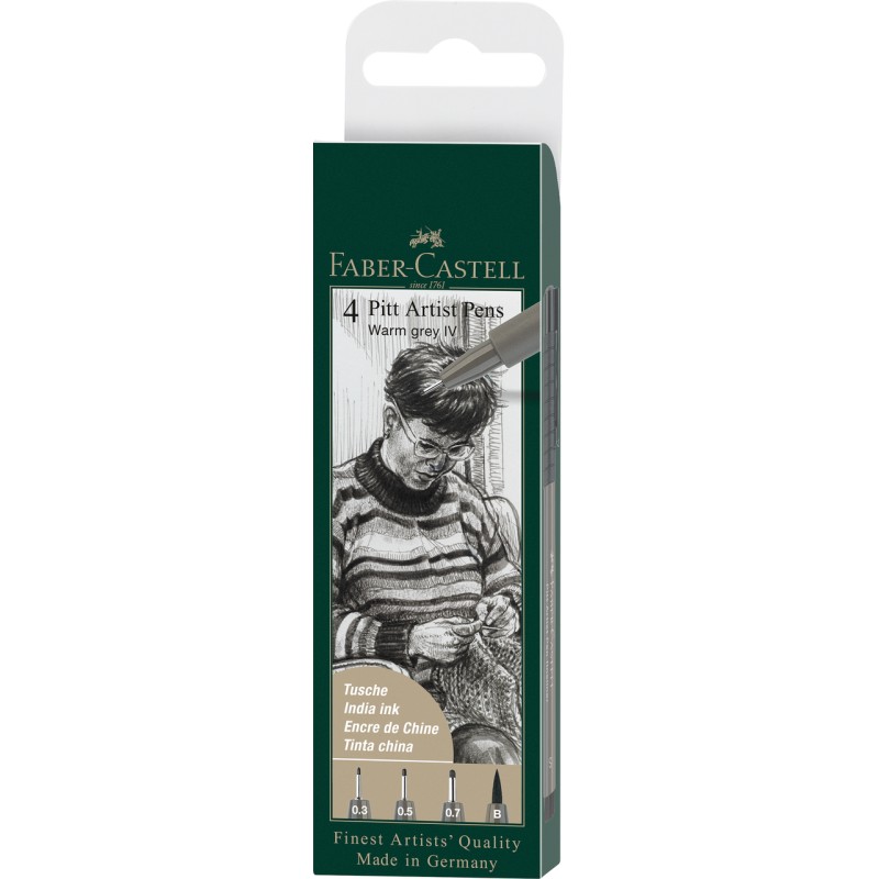 Set de 4 feutres gris chaud Pitt Artist Pen