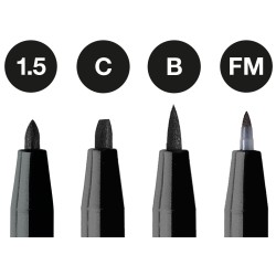 Set de feutres noirs Pitt Artist Pen