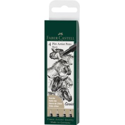 Set de feutres noirs Pitt Artist Pen