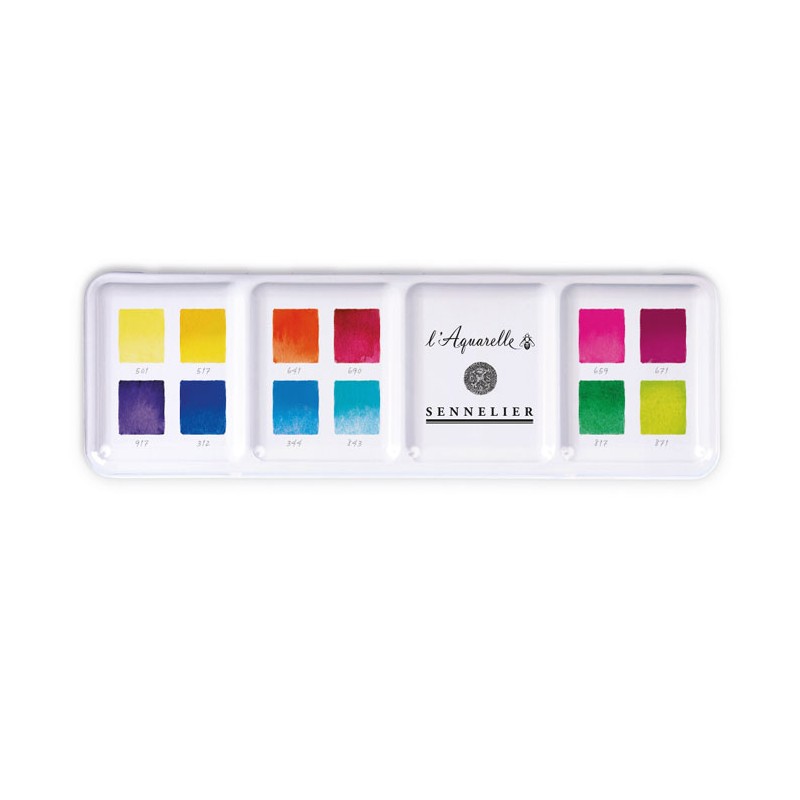 Boîte aquarelle Sennelier Sélection de couleurs x12 demi-godets