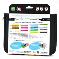 Trousse 24 marqueurs à alcool Graph'it Basics Colors
