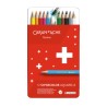 Boîte métal de crayons de couleurs aquarellables Swisscolor