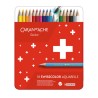 Boîte métal de crayons de couleurs aquarellables Swisscolor