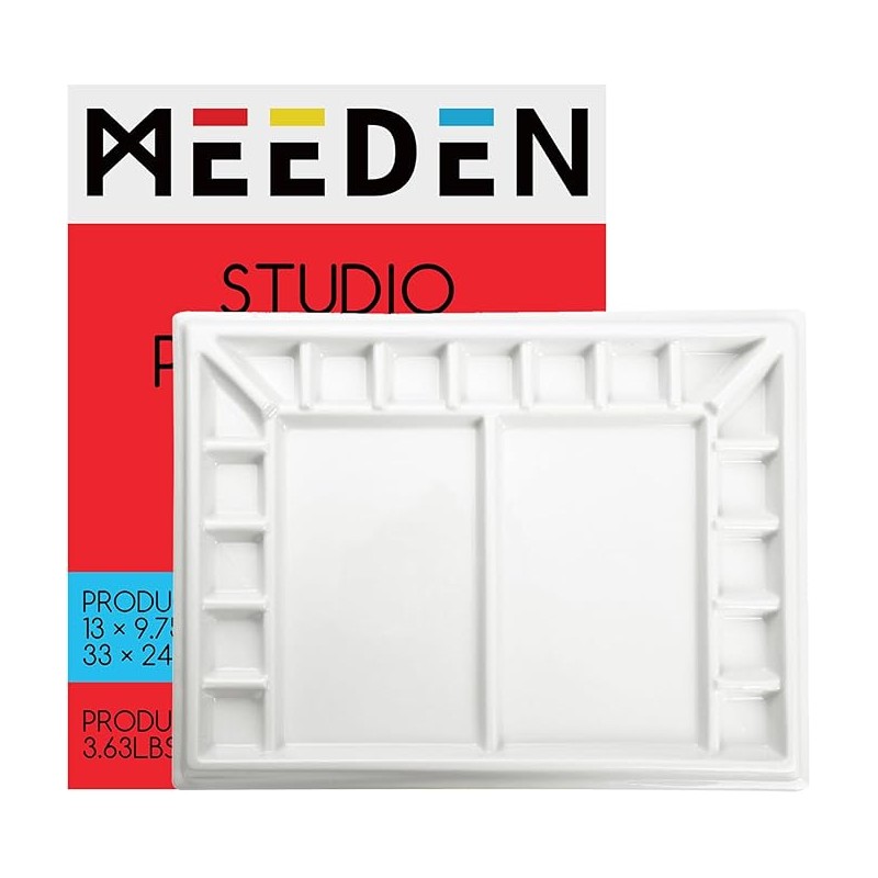 Grande palette rectangle en porcelaine 19 compartiments Meeden