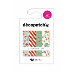 Pochette Décopatch Noël en cuisine édition limitée, 4 feuilles 30x40cm assorties