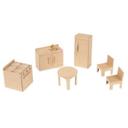 Set de 6 miniatures Cuisine en papier mâché
