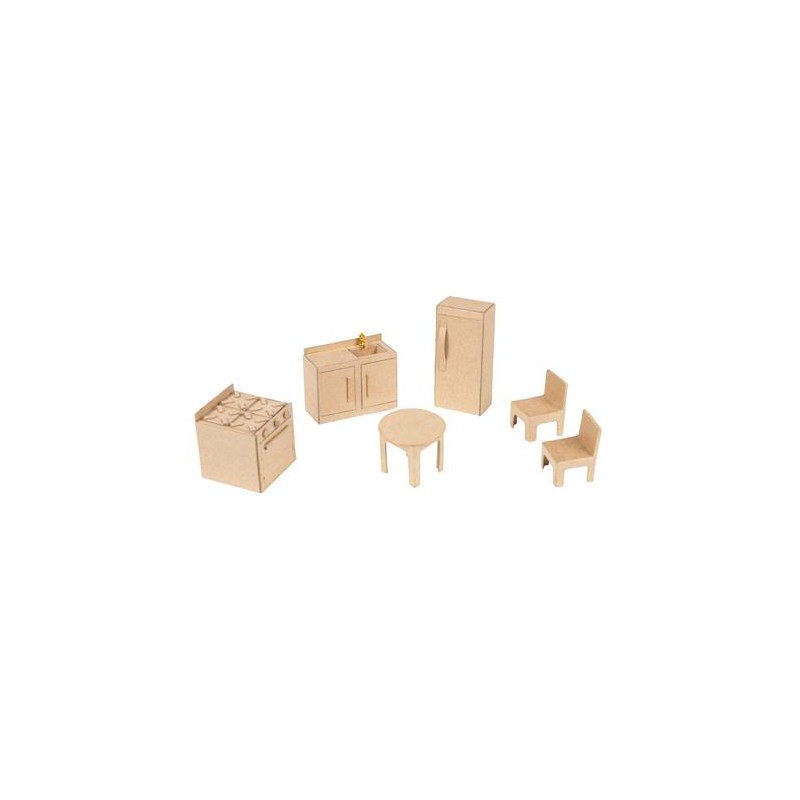 Set de 6 miniatures Cuisine en papier mâché