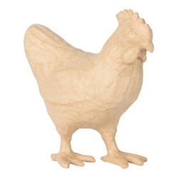 Poule en papier maché - 19 cm